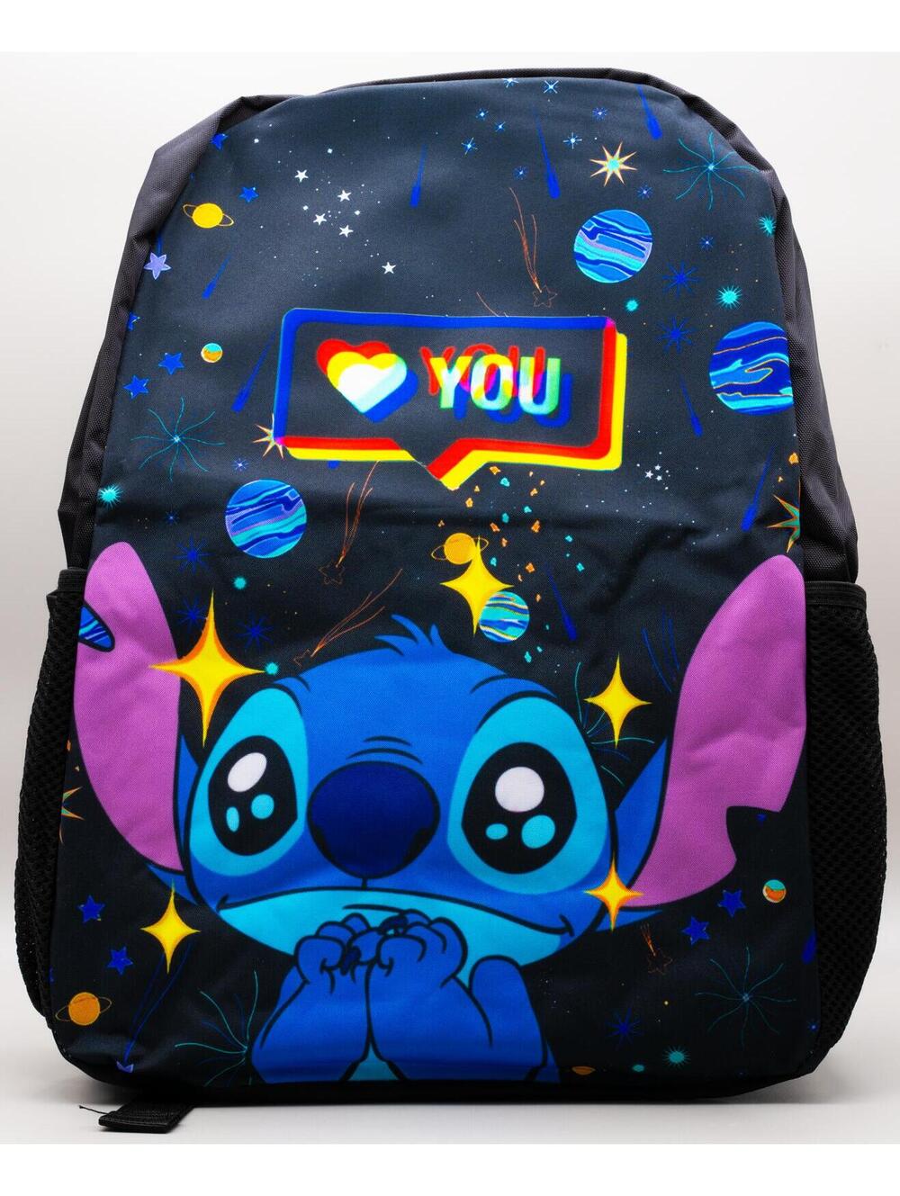 Disney Stitch 3pc School Set Outerspace background